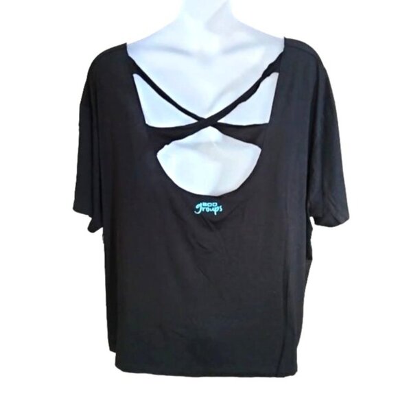 Beachbody Black Activewear Top Plus Size 2X "Better Together" Slogan Open Back - Picture 4 of 6